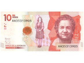 10.000 Pesos 19.8.2015 P460a Prefix AA UNC (A)