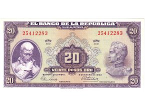 20 Pesos oro 2.1.1963 P392e (B926g) Serie DD UNC (A)