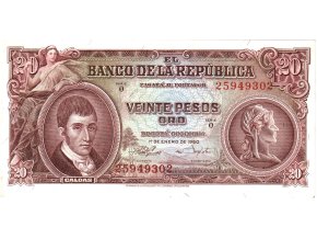 20 Pesos oro 1.1..1960 P401b (B942b) Serie 0 UNC (A)