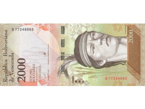 2000 Bolívares 18.8.2016 P96b Prefix B UNC