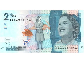 2000 Pesos 19.8.2015 P458a Prefix AA UNC (A)