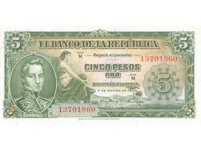 5 Pesos oro 1953 P399a (B939a) Serie M UNC (A)