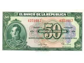 50 Pesos oro 1.1.1953 P393d (B 927f) UNC (A)