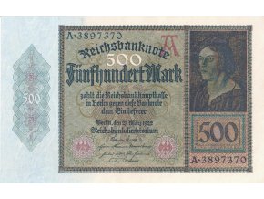 500 Mark 27.3.1922 P73 UNC(A)