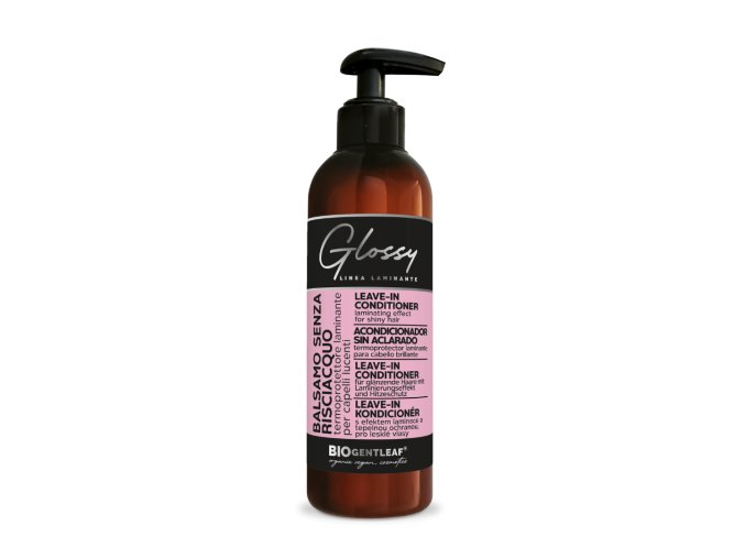 Bio Gentleaf Glossy leave-in s efektem laminace (s tepelnou ochranou) 200 ml (pro zničené, odbarvené či barvené vlasy)