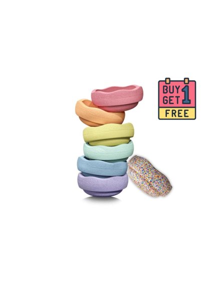 Stapelstein balanční kameny Original Mini rainbow Pastel + mini Confetti kámen zdarma