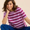 T Shirtgestreift AuberginePink 7