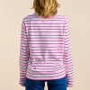 Langarmshirtgestreift WeissPink 3 4