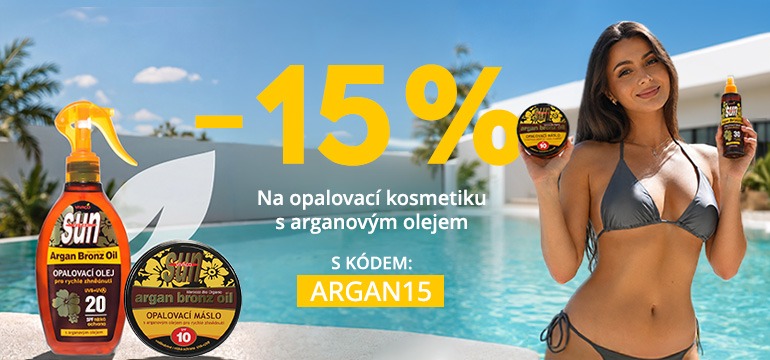 Sleva 15 % na opalovací kosmetiku s arganovým olejem