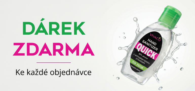 Dárek k objednávce: antibakteriální gel VIVACO ZDARMA! 🎁