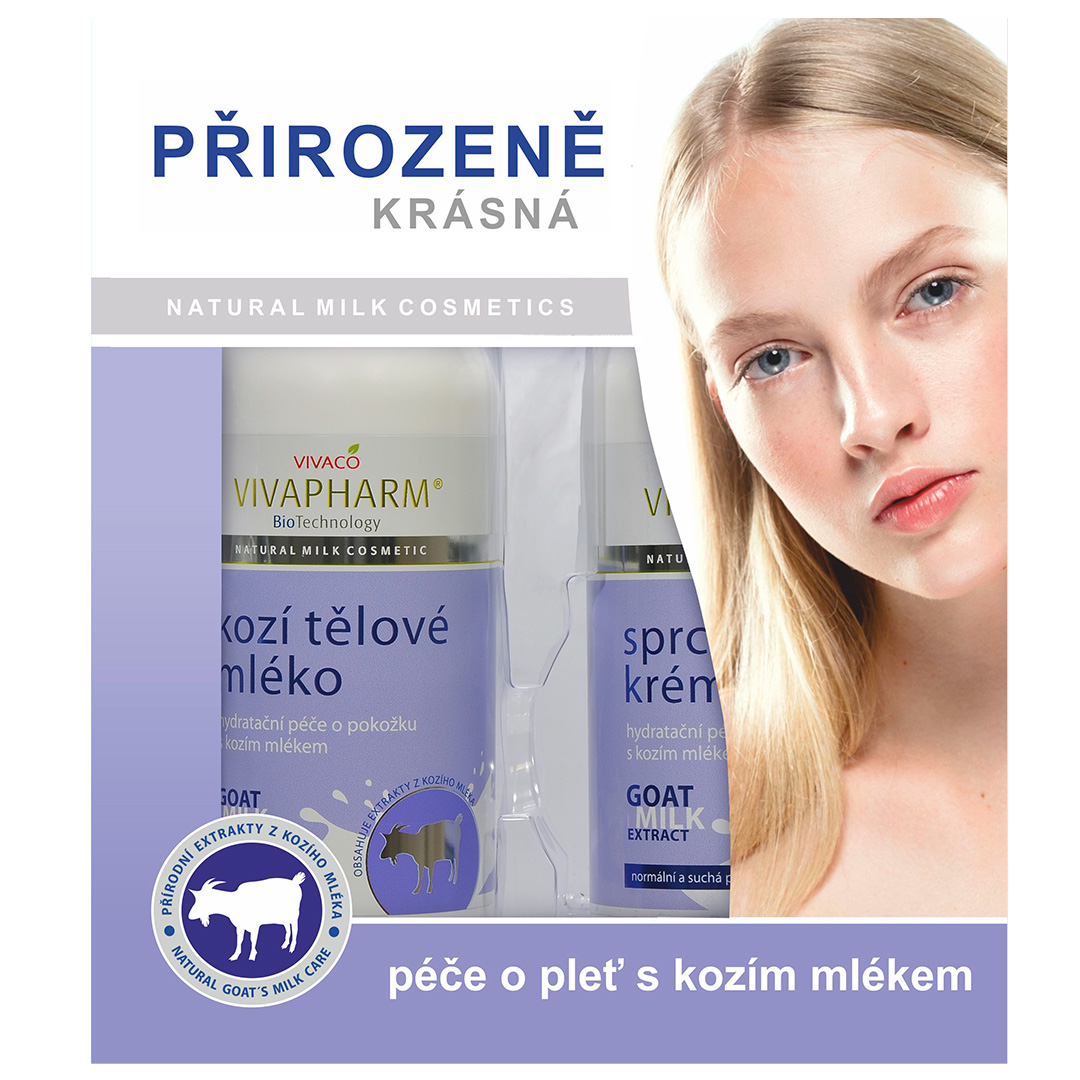 Vivaco Dárková kazeta kosmetiky s kozím mlékem 3 ks
