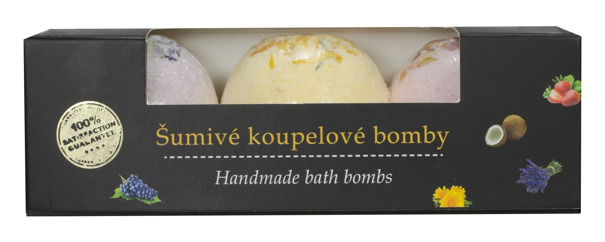 Koupelová bomba Levandule & Měsíček & Růže 3 ks