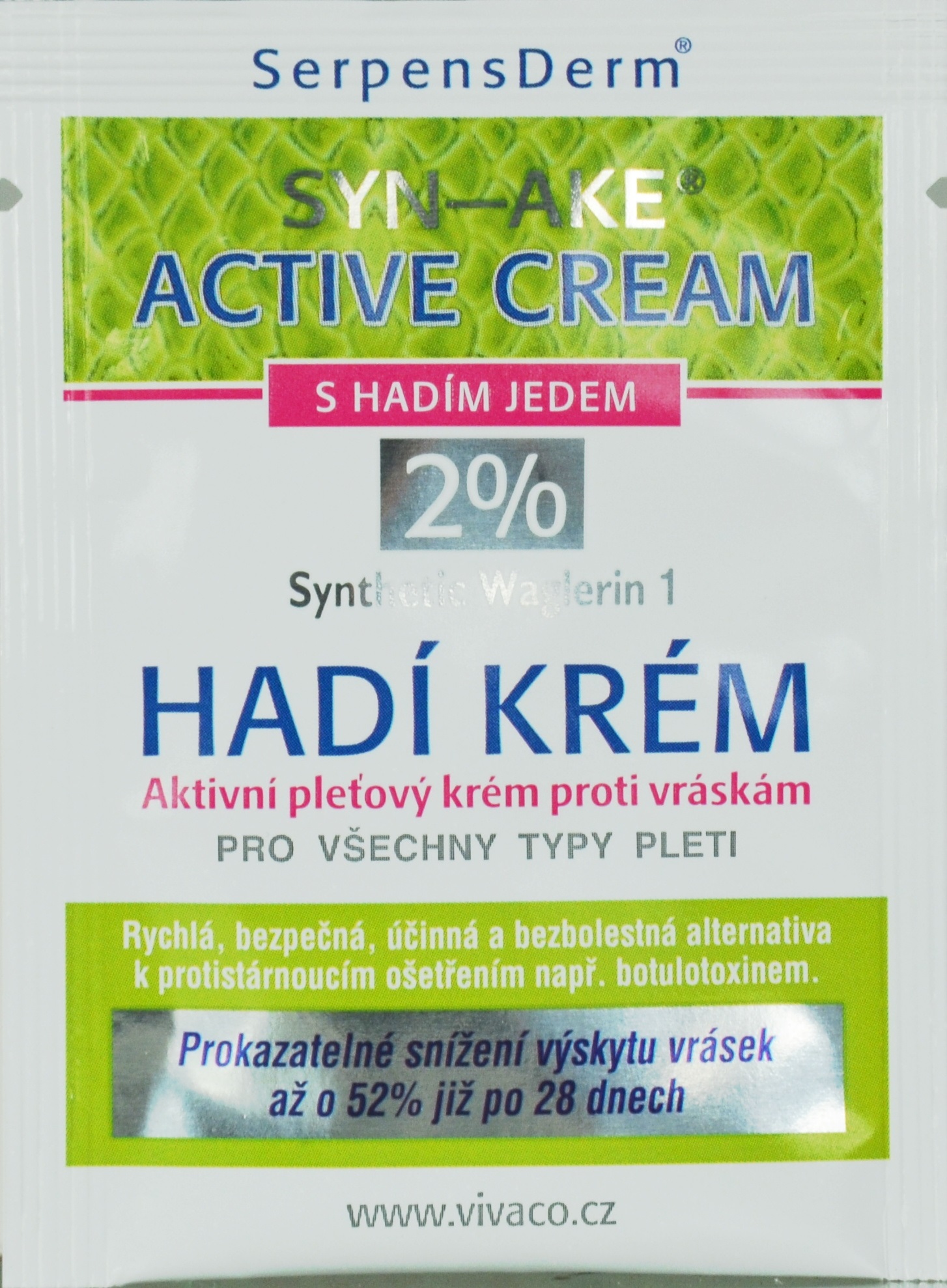 Vivaco Pleťový krém proti vráskám s hadím jedem SERPENS DERM - vzorek 4 ml