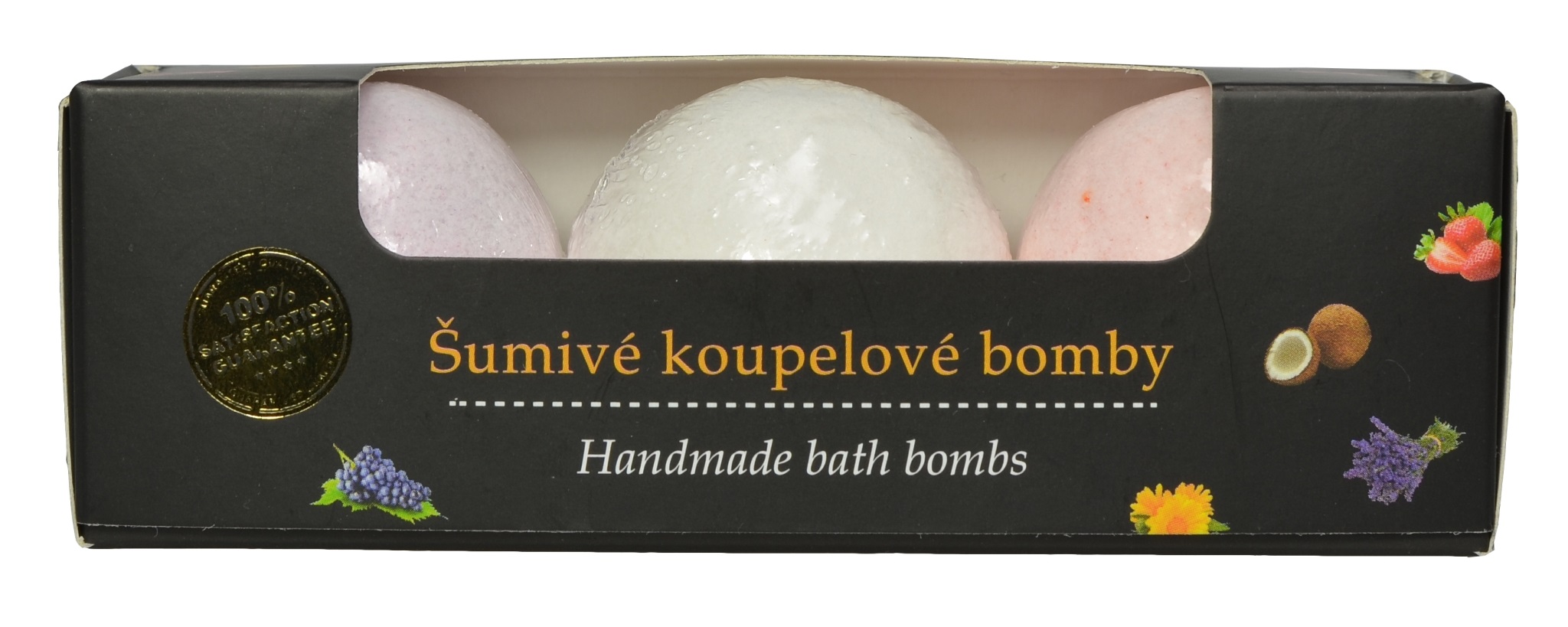 Koupelová bomba Hrozno & Kokos & Jahoda 3 ks