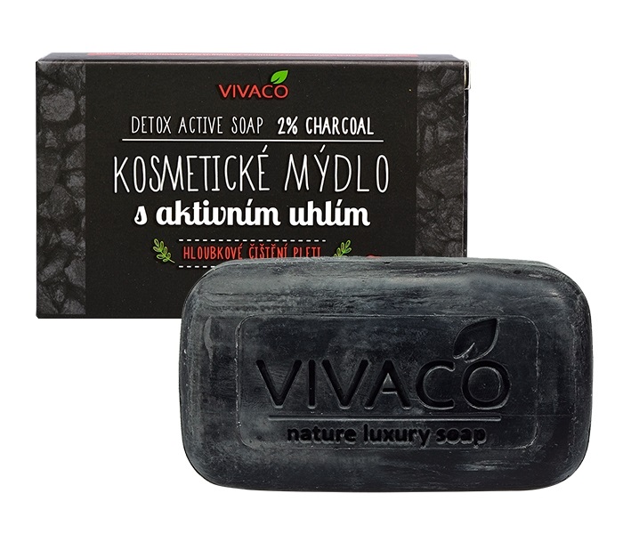Vivaco Přírodní mýdlo s 2% aktivním uhlím CHARCOAL 100 g 100 g
