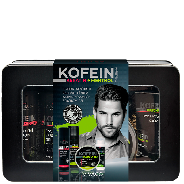 Stylový dárkový box péče pro muže s kofeinem 5 ks