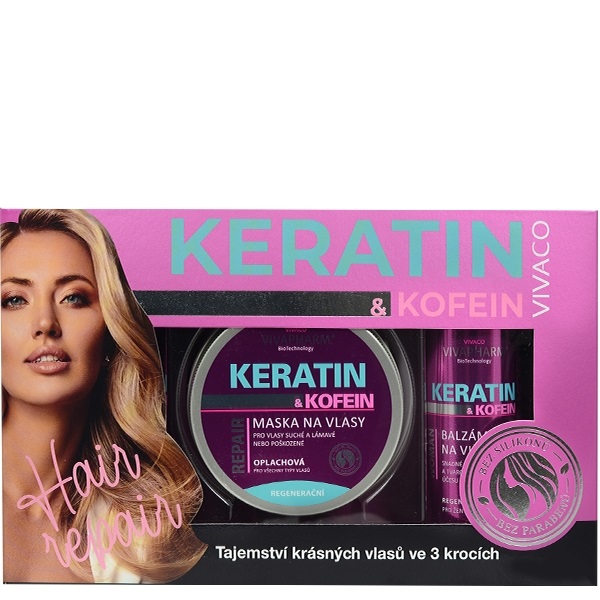 Dárková kazeta vlasové péče s keratinem a kofeinem 3 ks