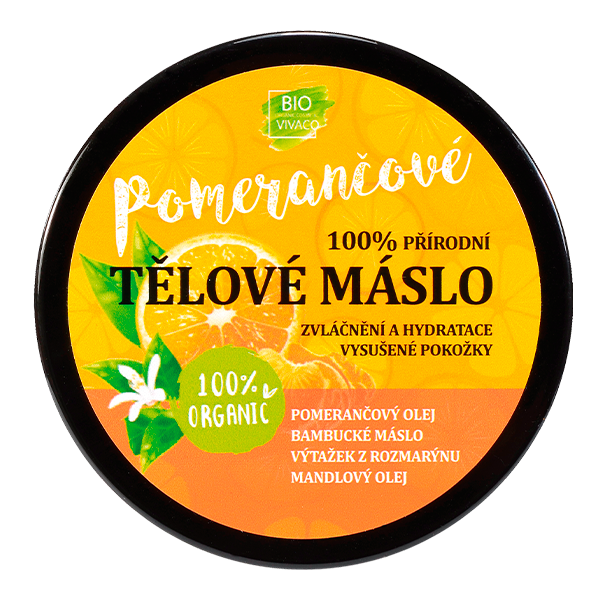 100% přírodní tělové máslo s bio pomerančovým olejem 150 ml koupíte na Vivaco.cz