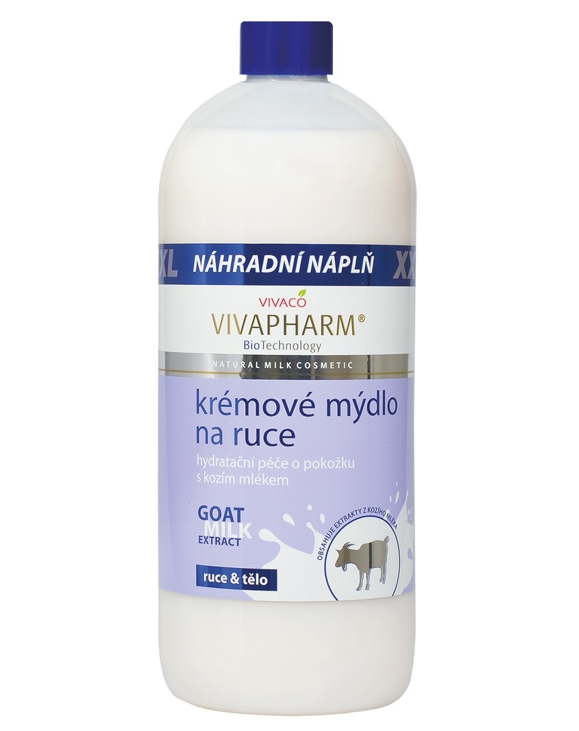Mýdlo na ruce s kozím mlékem náhradní náplň 1 L 1000 ml