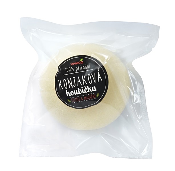 100% přírodní konjaková houbička - světlá 1 ks