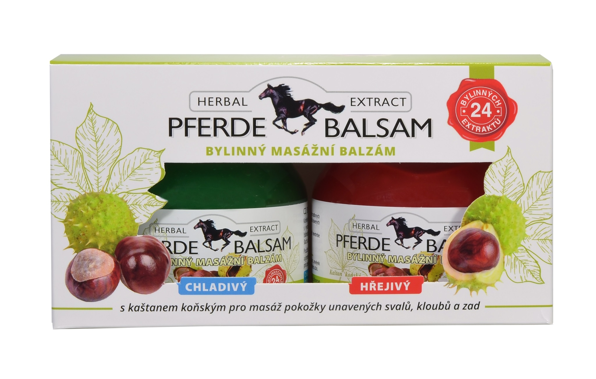 Vivaco Dárková kazeta masážních gelů s kaštanem koňským HERBAL EXTRACT 2 ks