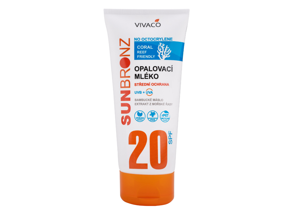 Vivaco Opalovací mléko SUN BRONZ SPF 20 - Coral Friendly 200 ml