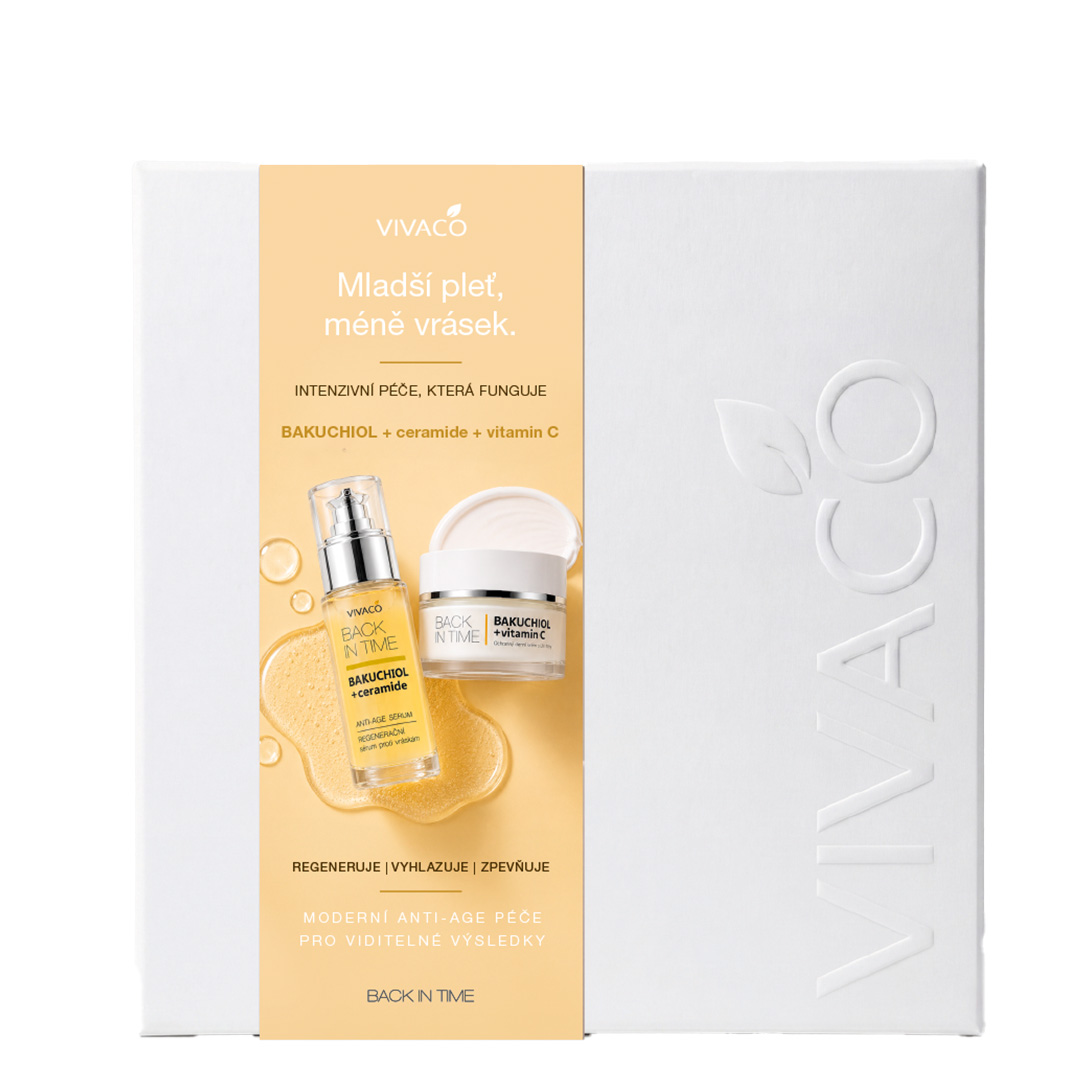 Vivaco Dárkové balení BAKUCHIOL+ ceramide BACK IN TIME
