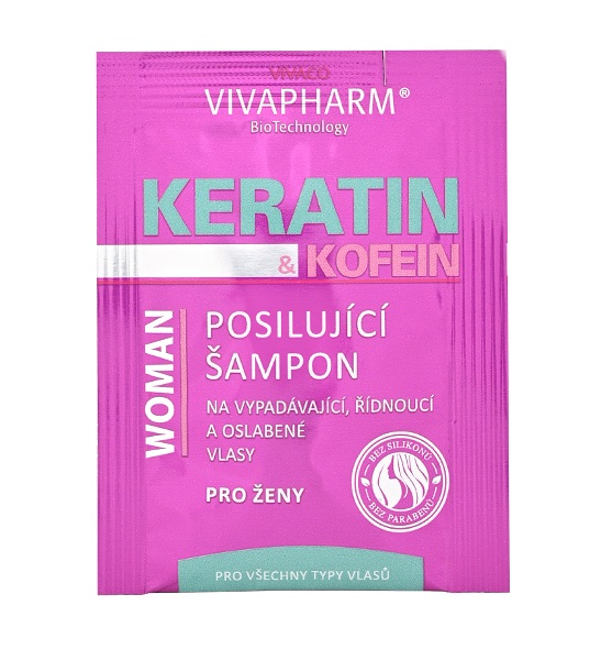 Vivaco Keratinový šampon na vlasy s kofeinem VIVAPHARM - vzorek 4 ml