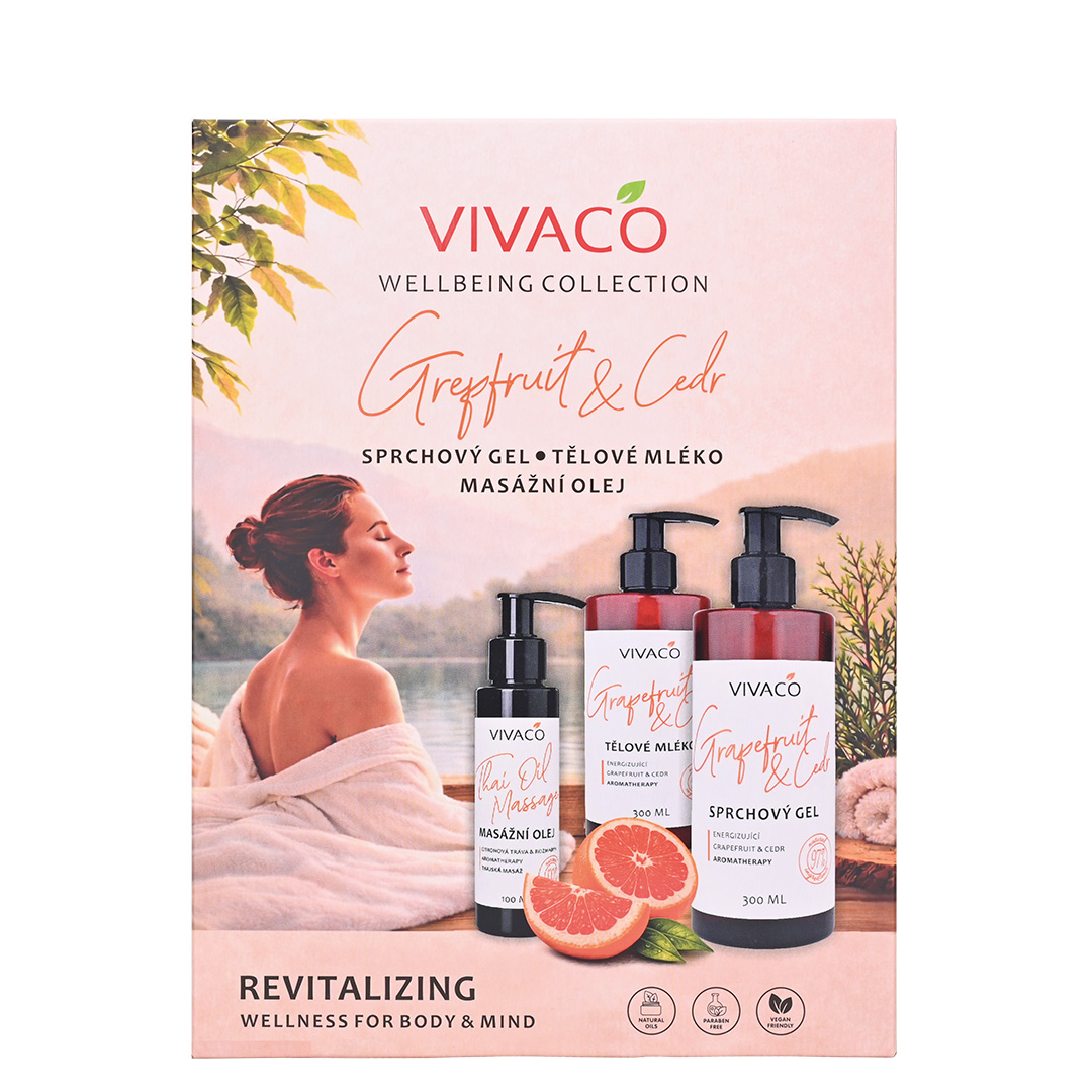 Vivaco Dárková kazeta Grapefruit a Cedr 3 ks