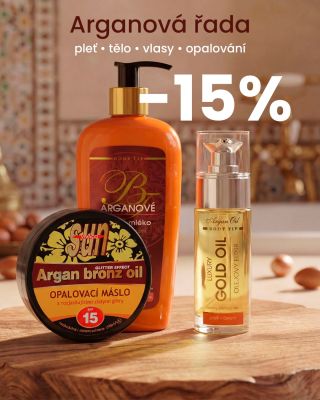 🌿 Dnes do půlnoci – poslední šance! 15% sleva na celou řadu kosmetiky s arganovým olejem. Krémy, tělová mléka, vlasová...