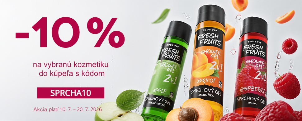 sprchové gély 10%