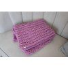 Dětská háčkovaná deka tmavě růžová – do kočárku a postýlky  55×70 cm, OEKO-TEX