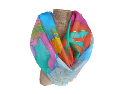 Hedvábný šátek Zahrada v letním oparu