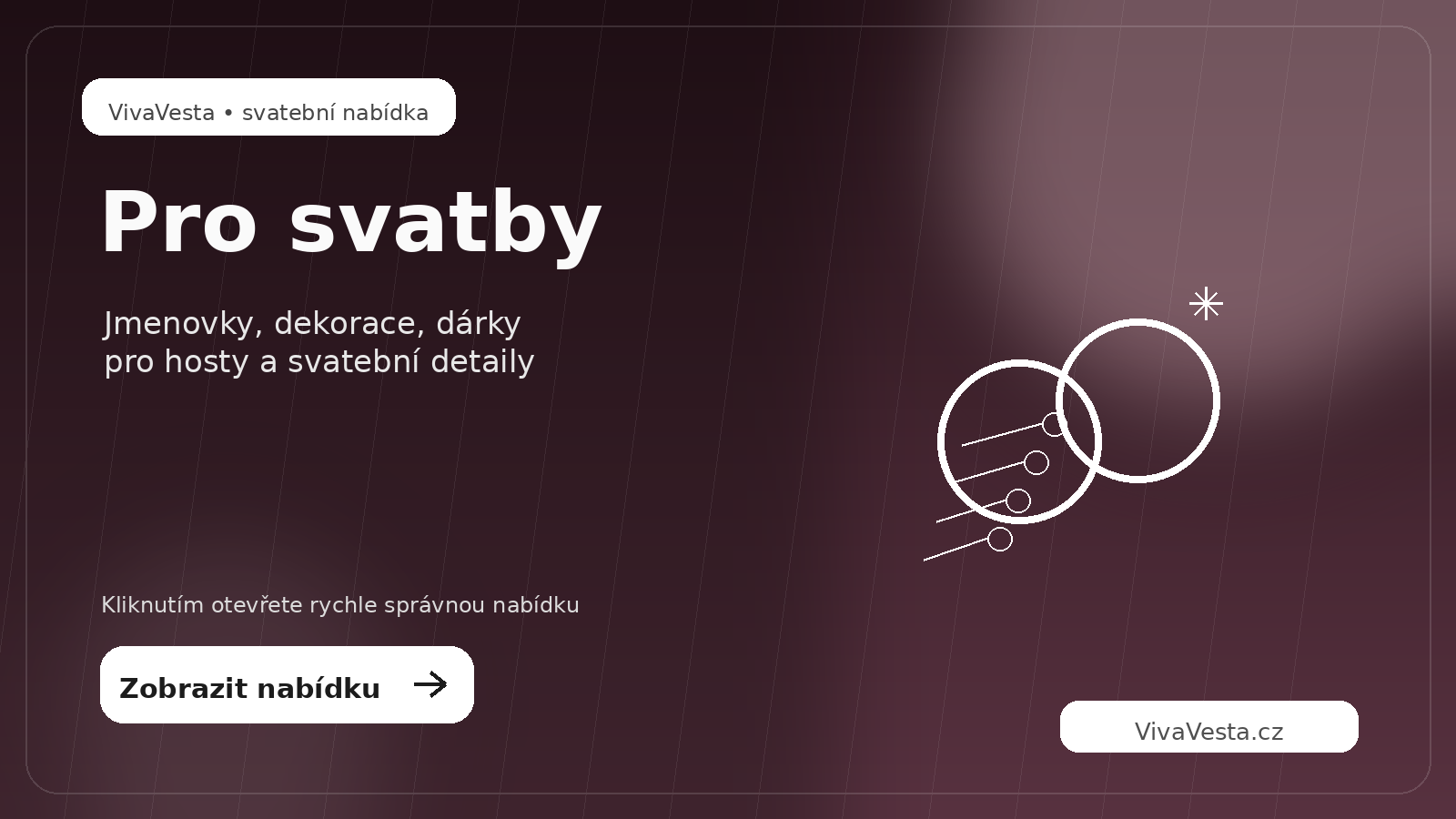 VivaVesta – svatební gravírování, jmenovky, cedule, dekorace a dárky pro hosty