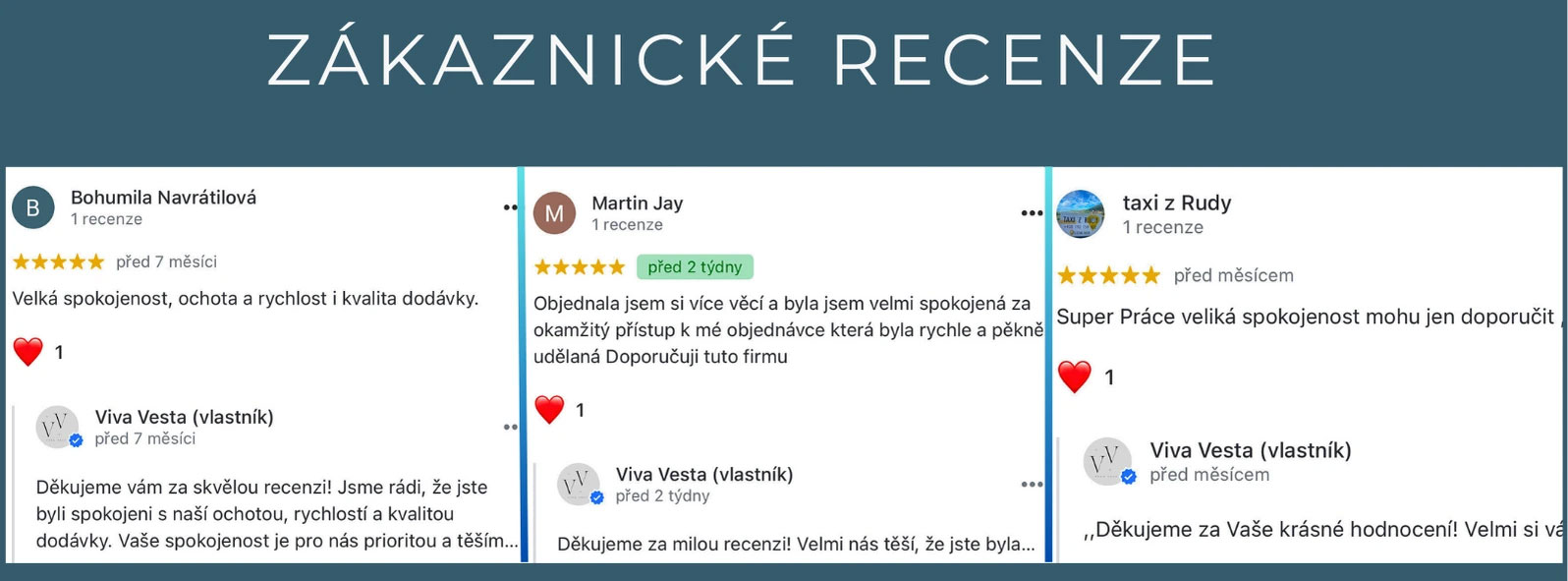Google recenze Vivavesta gravírování Benešov