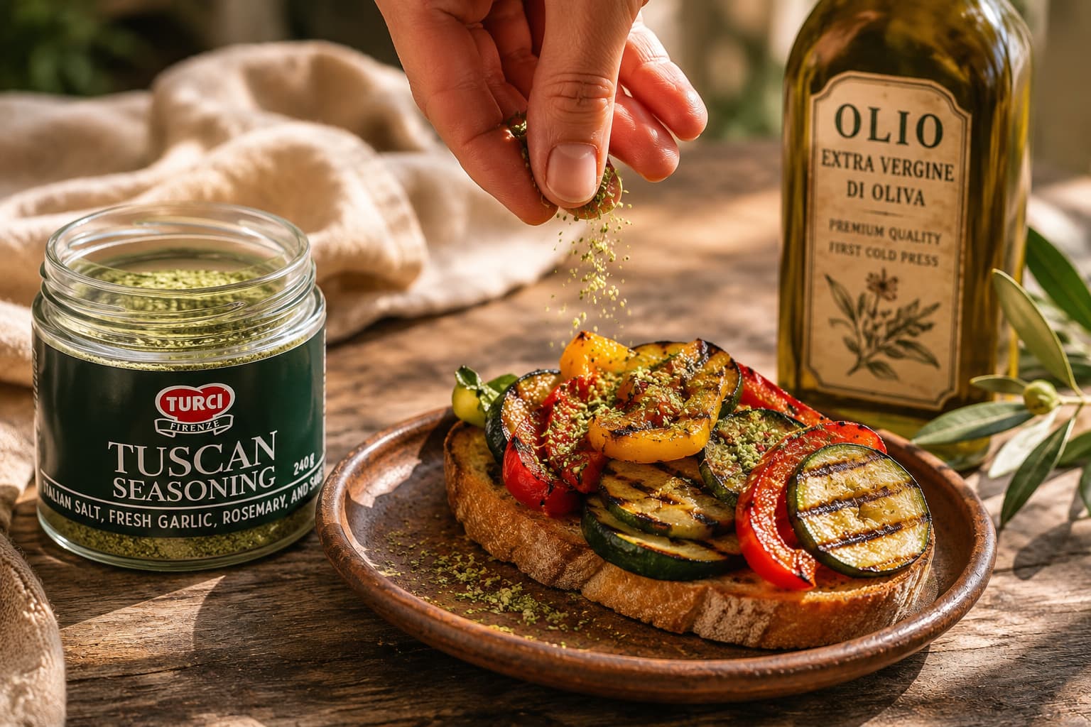 Jak používat Toskánskou mořskou sůl TURCI — finishing touch na zeleninu a bruschetta