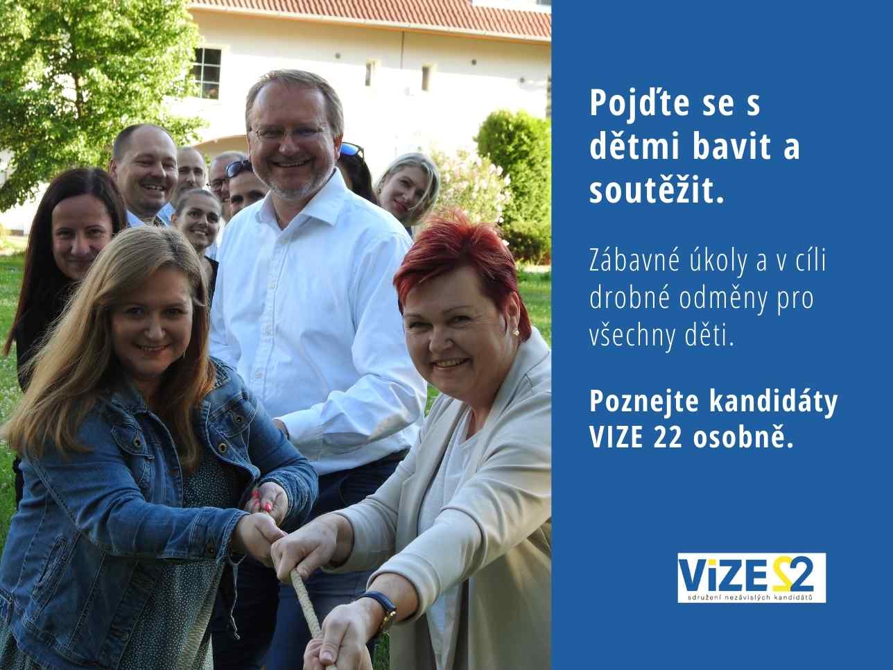 Bojovka pro děti plná zábavných úkolů a odměn za jejich splnění. Poznejte kandidáty VIZE 22 osobně