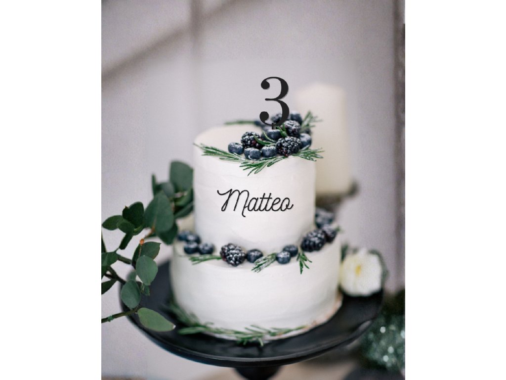 Vizuali.cz Dekorace na dort jméno a číslo