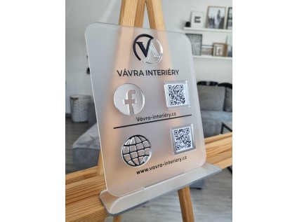 CEDULKA 2QR KÓDY LOGO I Stojánek na sociální sítě / platbu / recenze