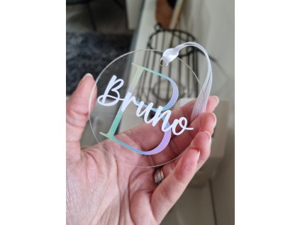 Vánoční ozdoba MONOGRAM PLEXI se jménem