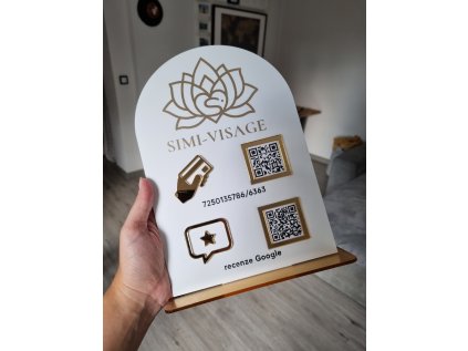 CEDULKA 2QR KÓDY OBLOUK I Stojánek na sociální sítě / platbu / recenze