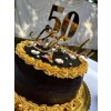 Vizuali.cz Dekorace na dort číslo 50 zlaté na dort dortový zápich na narozeniny