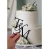 Dekorace na svatebni dort jmeno monogram pismena na dort z plexiskla vizuali.cz
