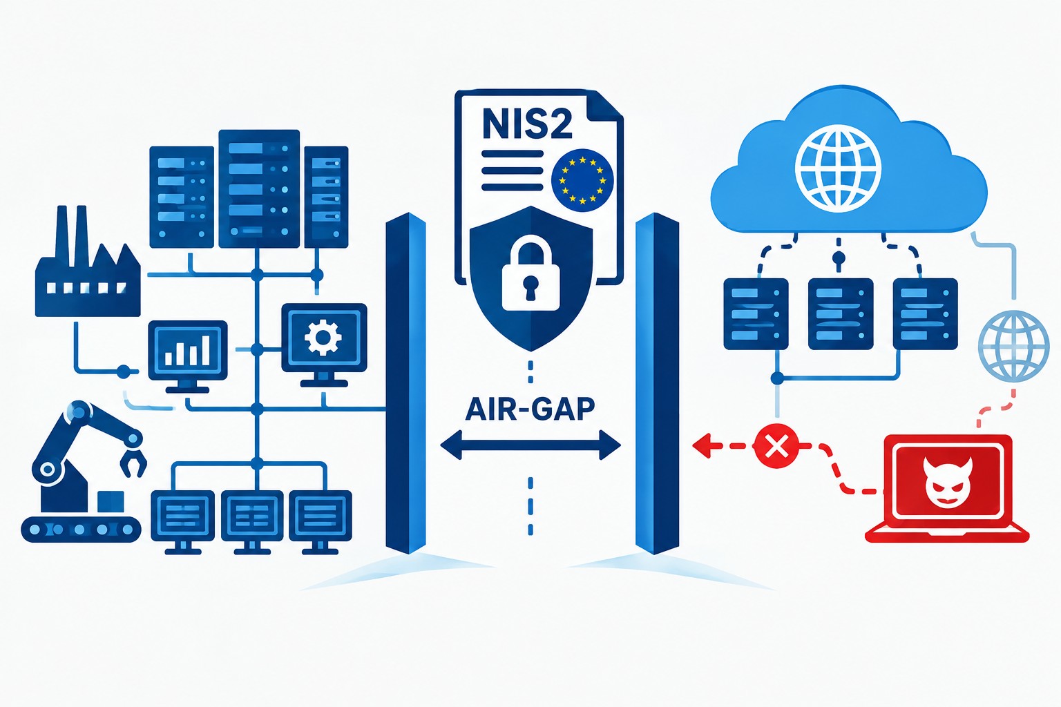 Air-Gap automatizace a nový zákon o kybernetické bezpečnosti (NIS2): Suverenita bez cloudu