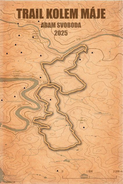 Trail kolem máje popisky