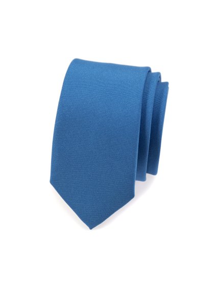 Modrá matná SLIM kravata