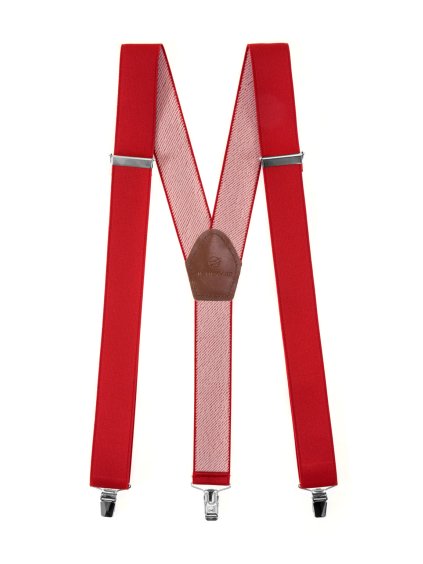 Červené široké šle bez vzoru