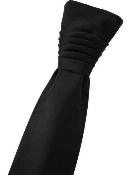 Černá matná pánská regata + kapesníček do saka