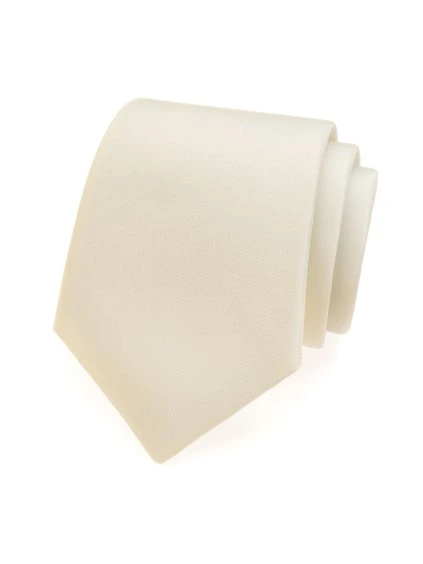 Smetanová matná jednobarevná kravata