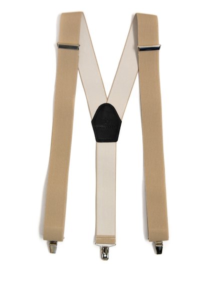 Béžové šle s koženým středem